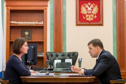 Евгений Куйвашев провел рабочую встречу с Еленой Артюх