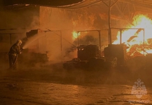 Спасатели потушили пожар на складе пиломатериалов в Горном Щите